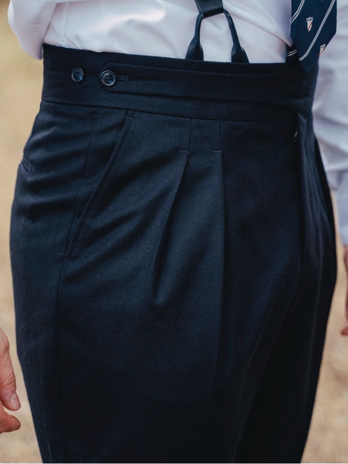 Pantalon de costume gurkha bleu marine Dharan