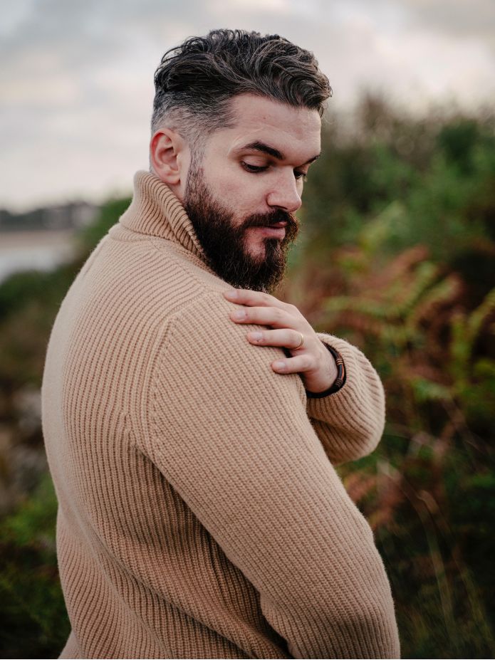 Pull col roulé camel Adam