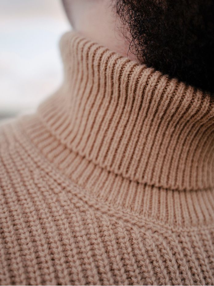 Pull col roulé camel Adam