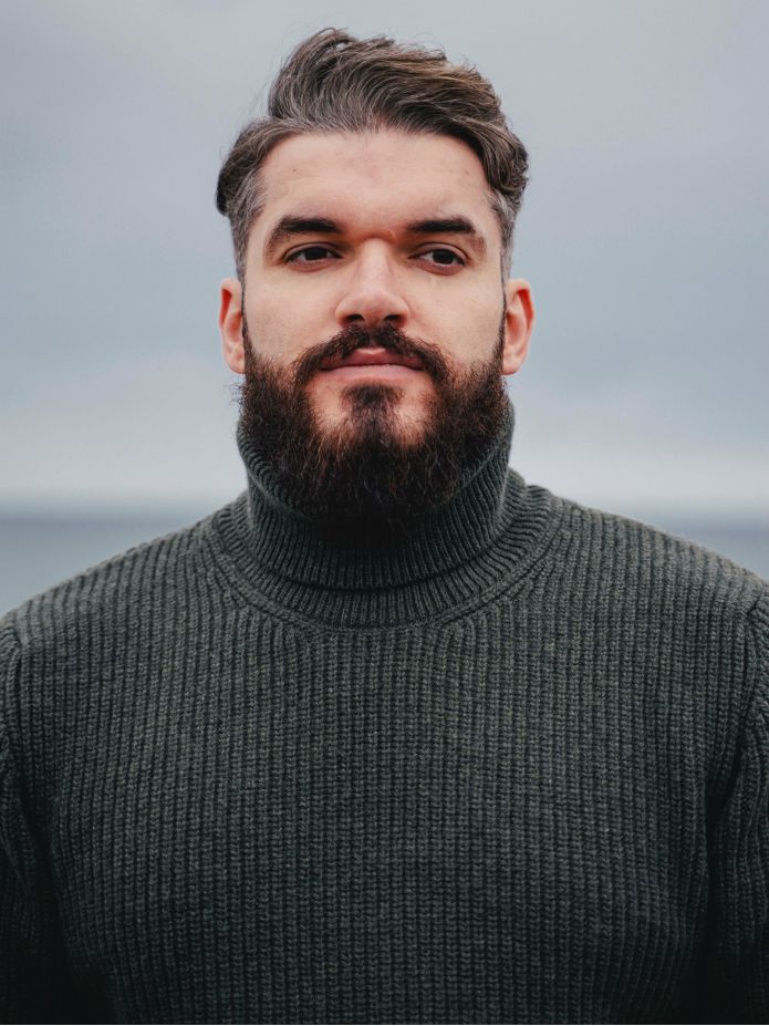Pull col roulé vert loden Adam