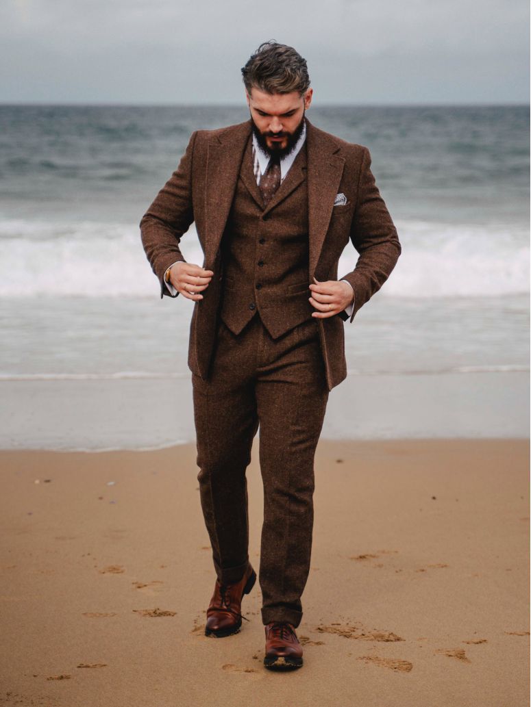Veste de costume marron Braemer