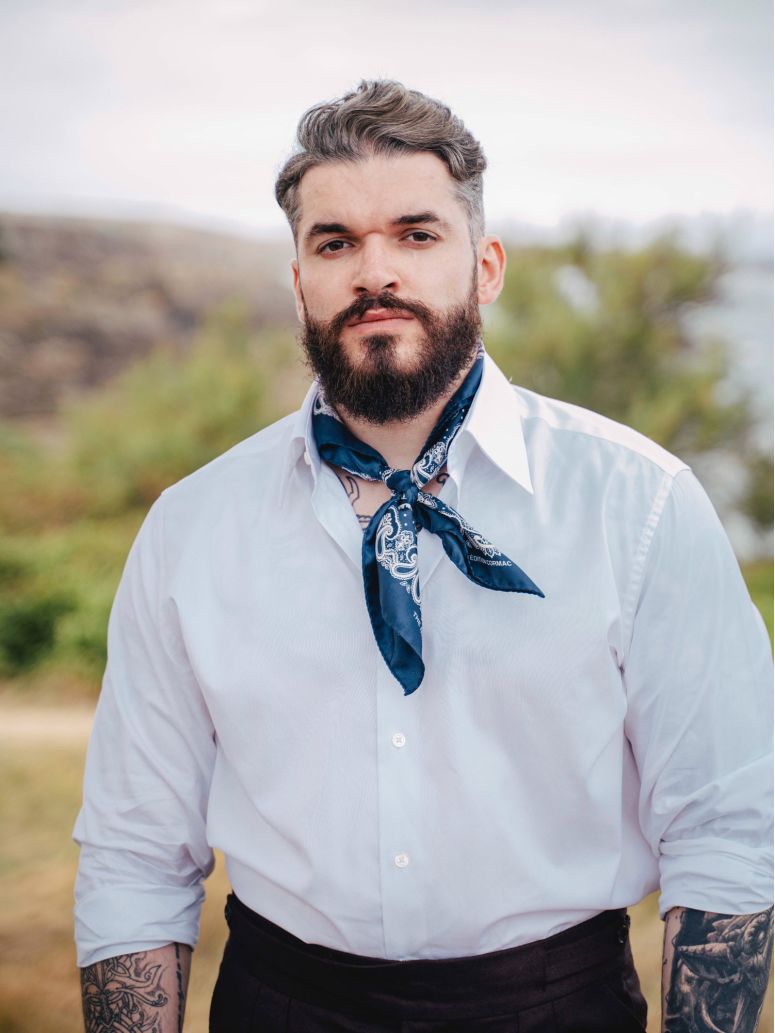 Bandana bleu marine à motif paisley LISBURN