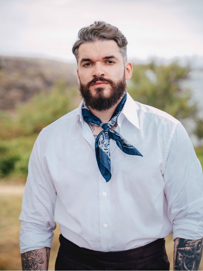 Bandana bleu marine à motif paisley LISBURN
