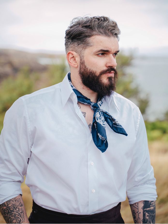 Bandana bleu marine à motif paisley LISBURN