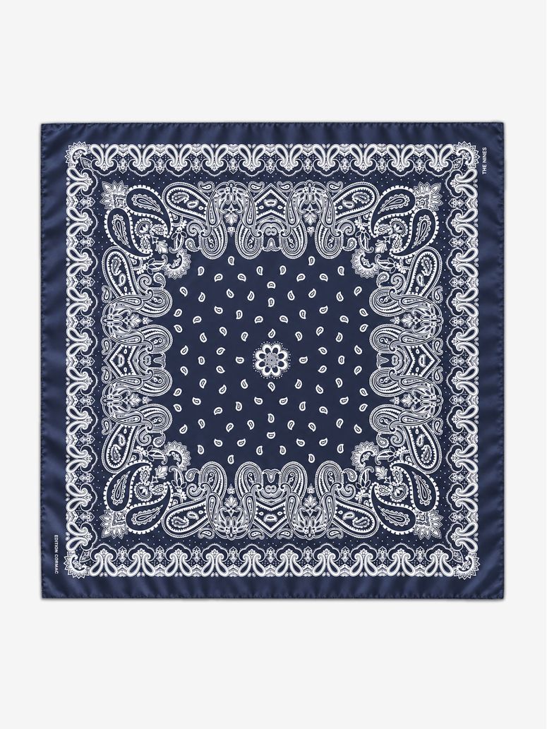 Bandana bleu marine à motif paisley LISBURN