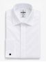 Chemise mousquetaire blanche à gorge cachée col italien