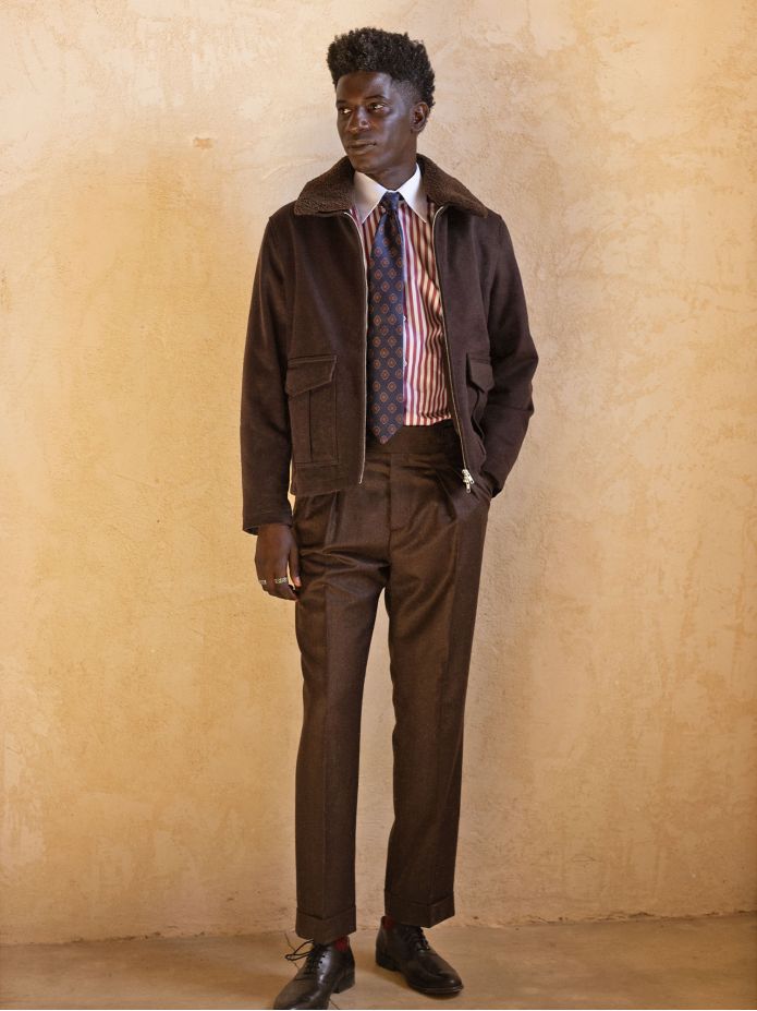 Blouson zippé Marron John