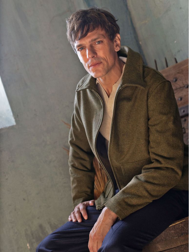 Blouson zippé vert loden John