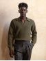 Pull col polo vert Finn