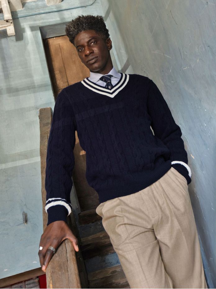 Pull col V bleu marine Scott