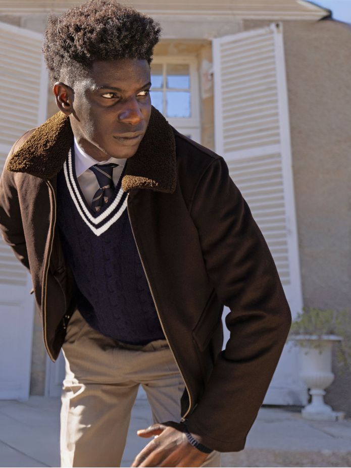 Pull col V bleu marine Scott