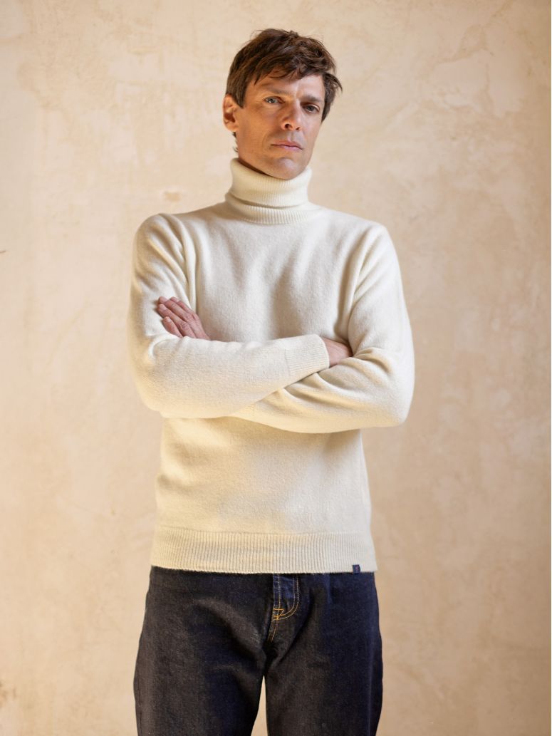 Pull col roulé écru Grant