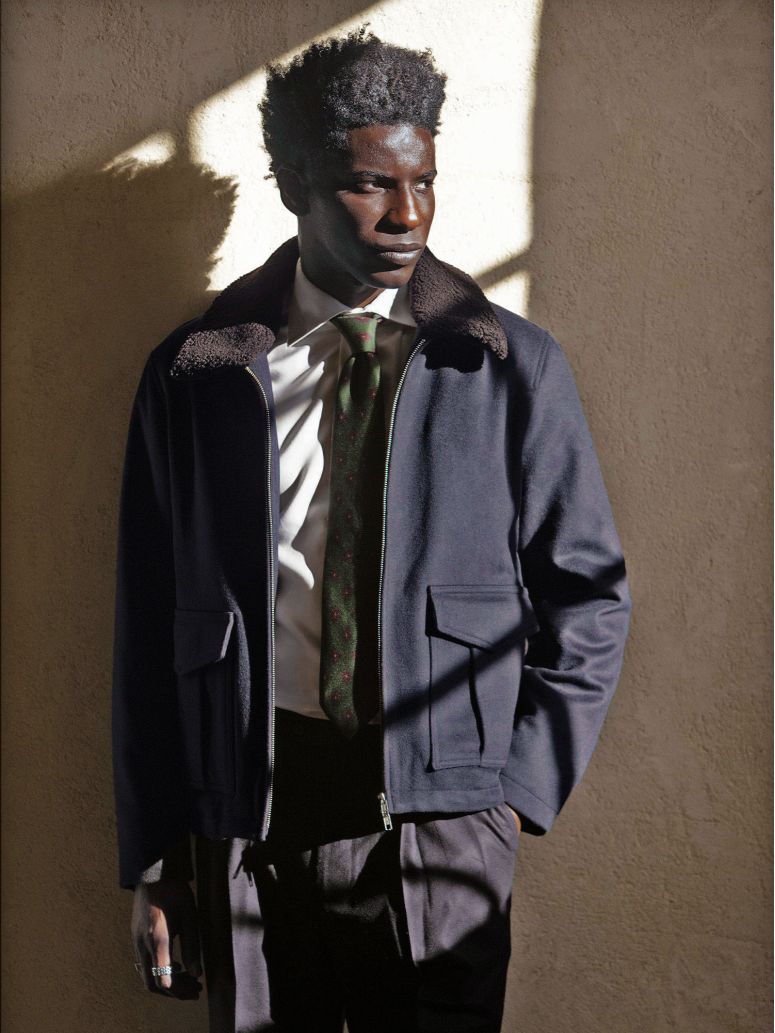 Blouson zippé marine John