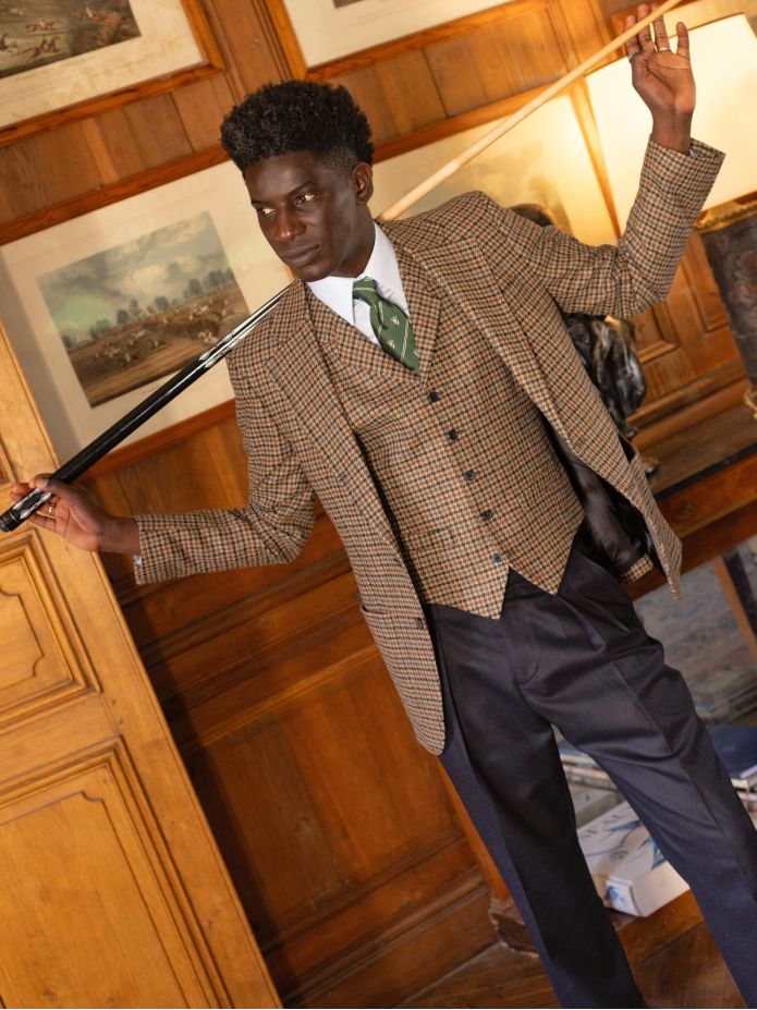 Gilet de costume marron Ross