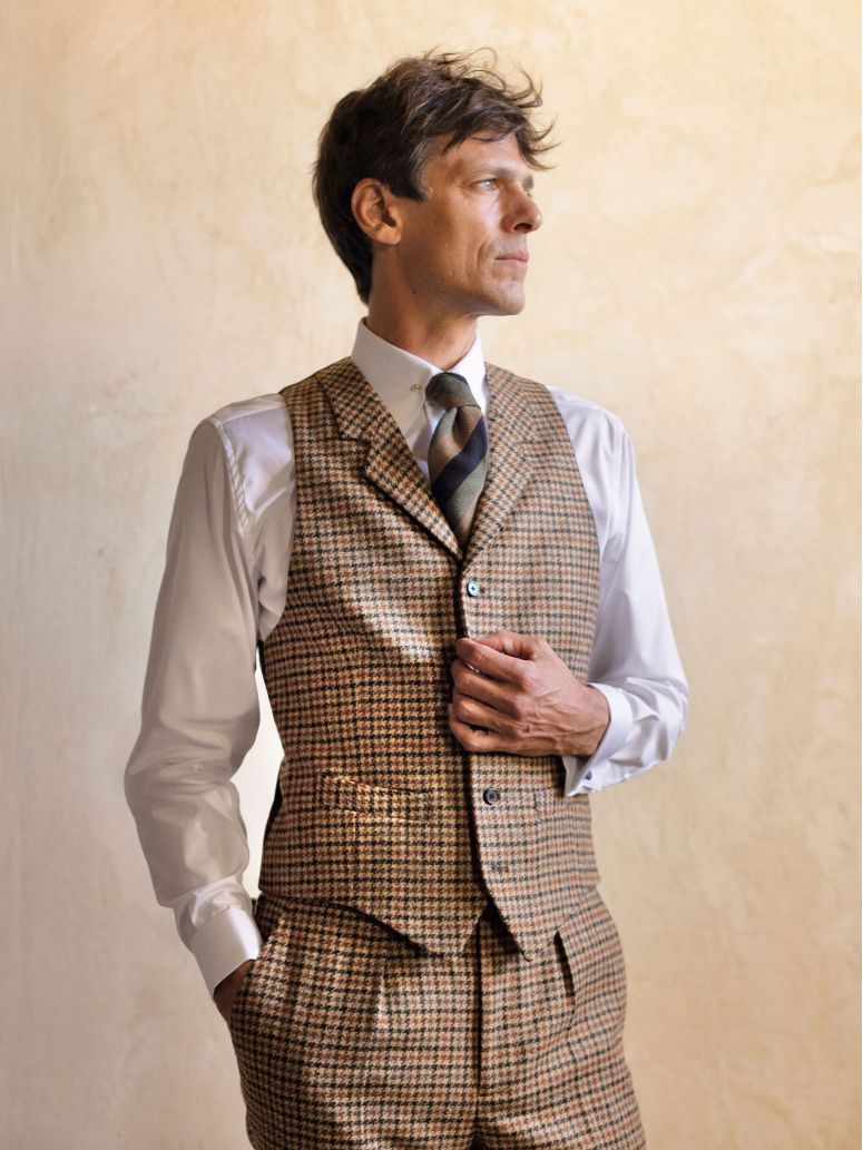 Gilet de costume marron Ross