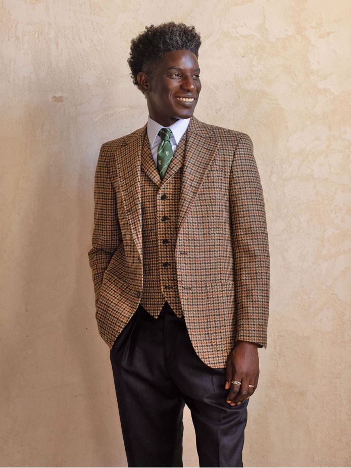 Gilet de costume marron Ross