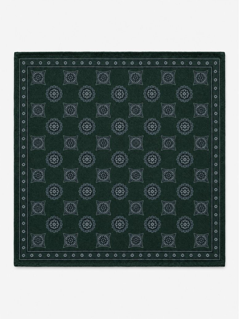 Pochette de costume verte à motifs