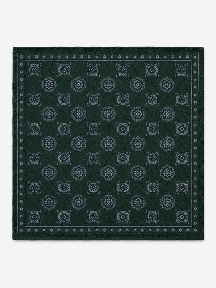 Pochette de costume verte à motifs