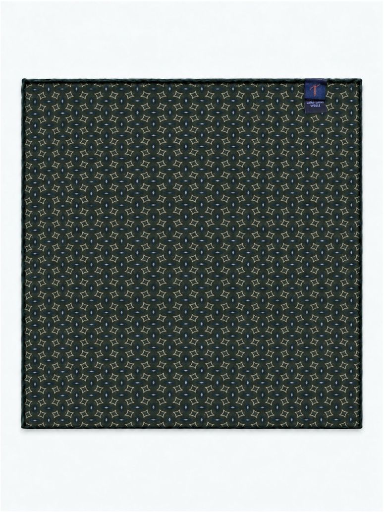Pochette de costume verte à motifs