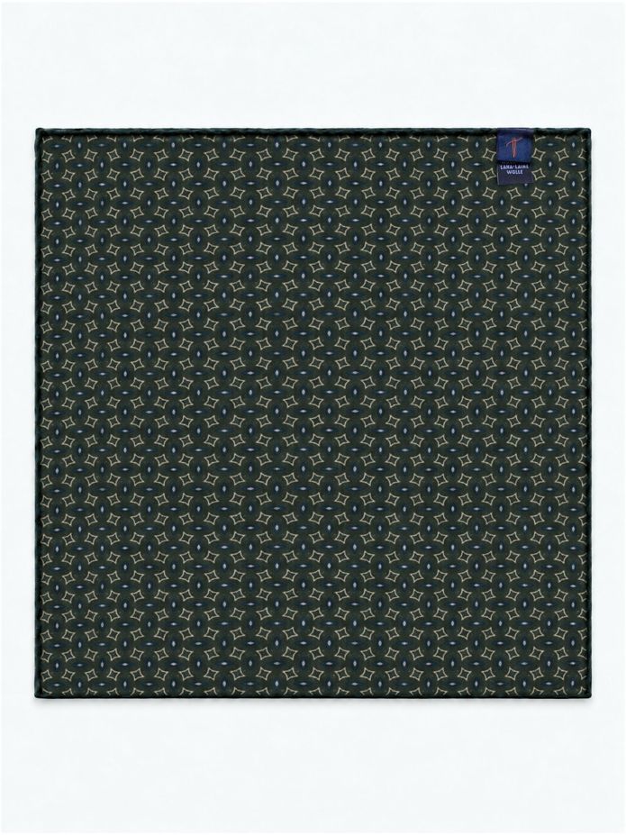 Pochette de costume verte à motifs