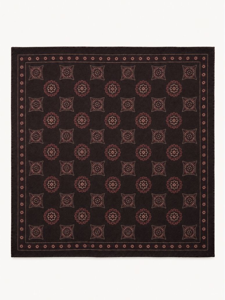 Pochette de costume marron à motifs