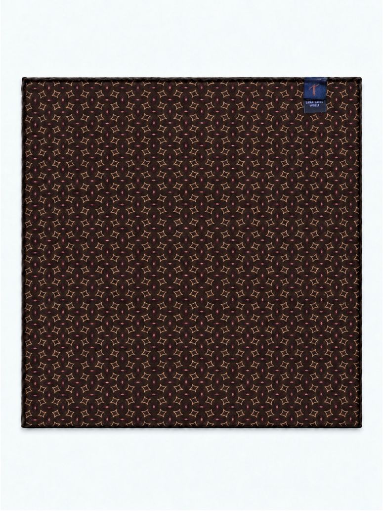 Pochette de costume marron à motifs