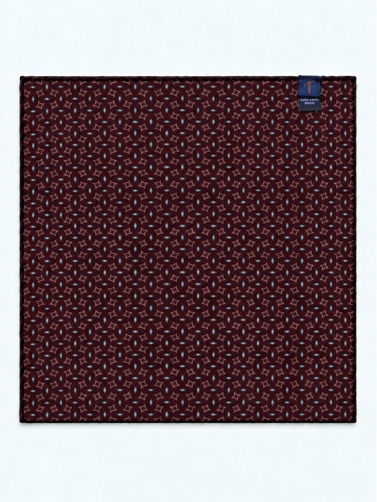 Pochette de costume bordeaux à motifs