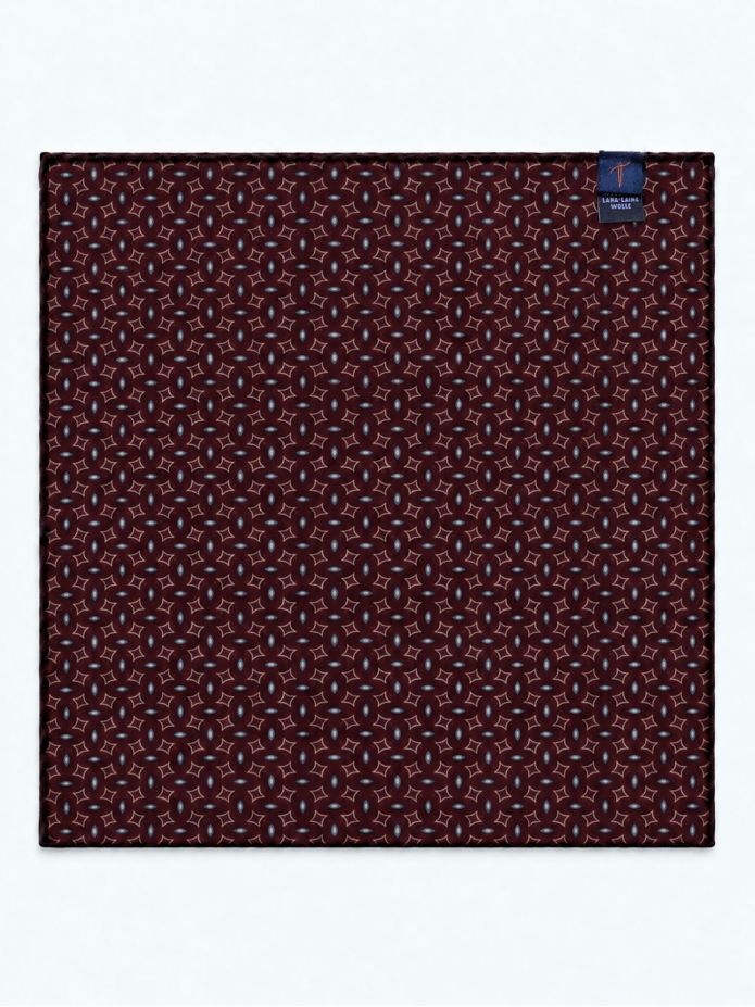 Pochette de costume bordeaux à motifs