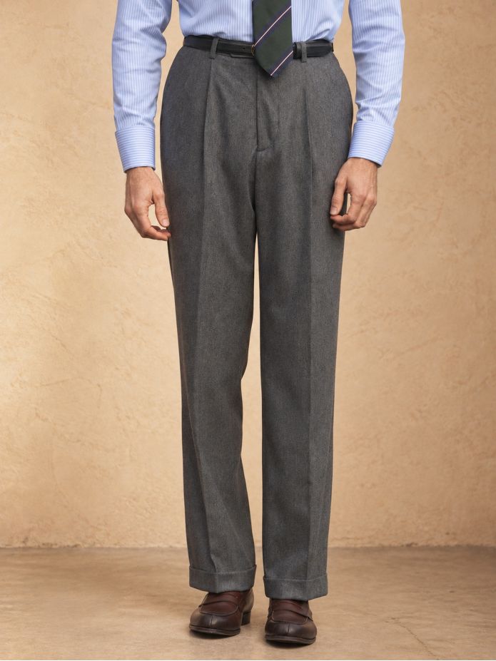 Pantalon flanelle taille haute gris Faro