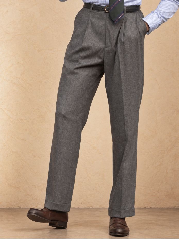 Pantalon flanelle taille haute gris Faro