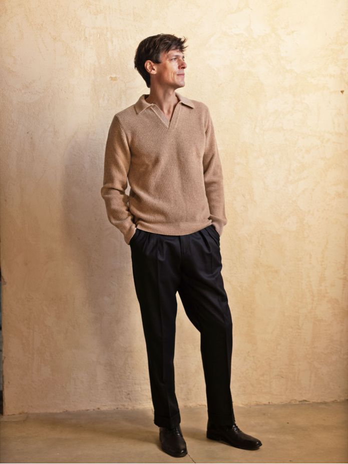 Pull col polo marron Finn