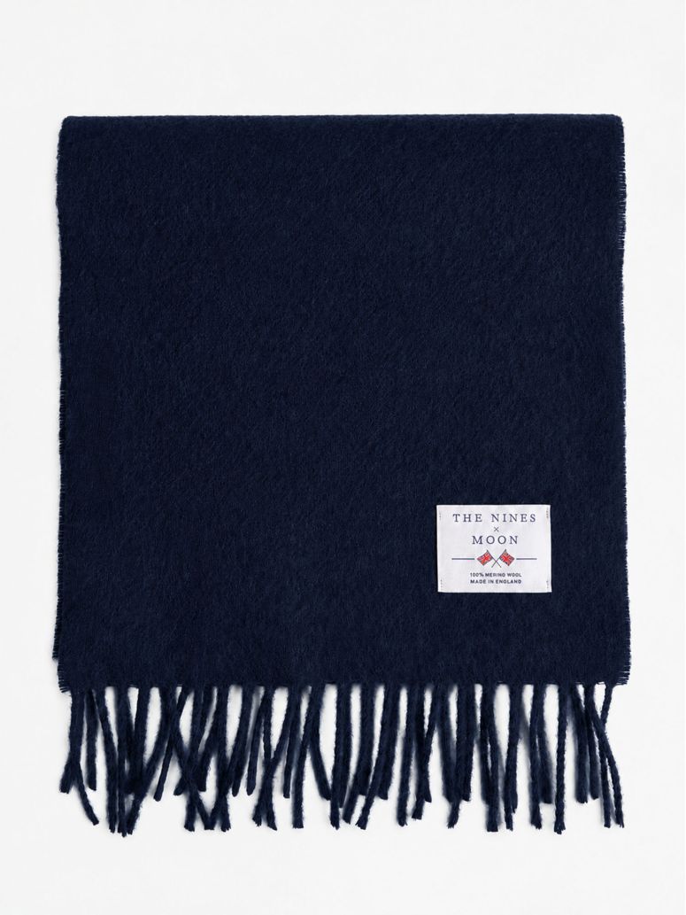 Écharpe en laine bleu marine The Nines x Moon