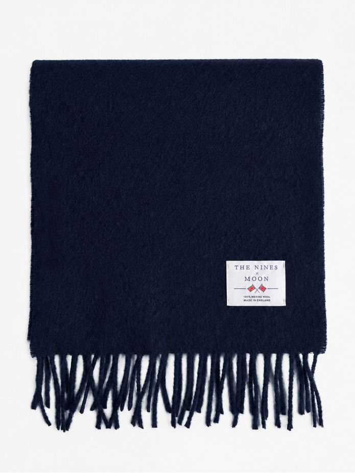 Écharpe en laine bleu marine The Nines x Moon