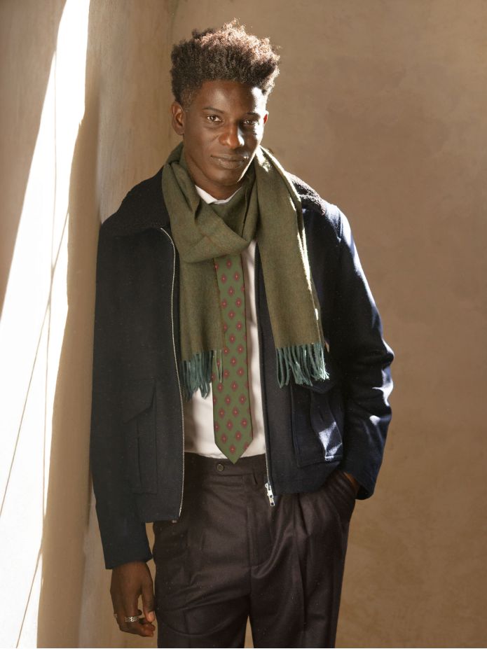 Écharpe en laine vert loden The Nines x Moon