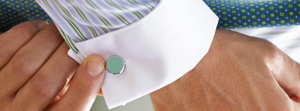 bouton de manchette vert eau